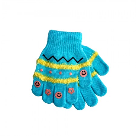 Παιδικά μάλλινα μπλε γάντια A0110